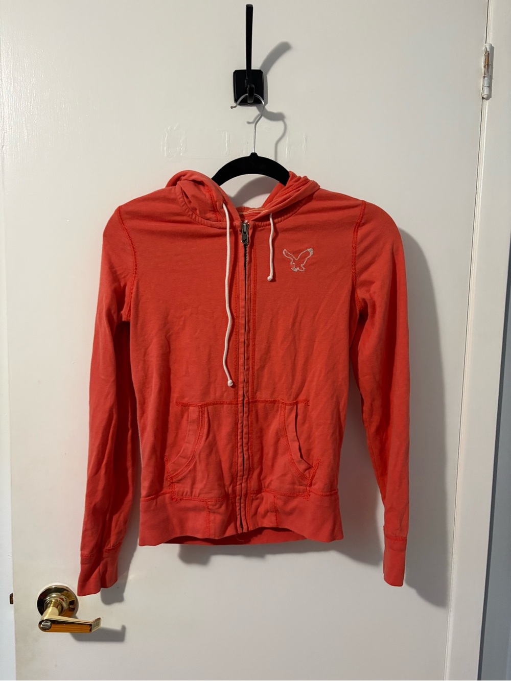 American Eagle Women’s Orange/Red Zip-Up Hoodie Jacket